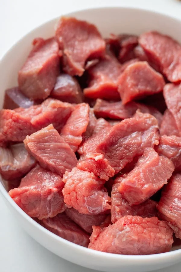 raw-meat-white-bowl-background-red-products-finely-chopped-pieces-beef-cooking-fresh-ingredients-marinating-375934916 Animal products meat - Image 1